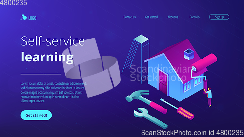 Image of DIY repair concept isometric 3D landing page.