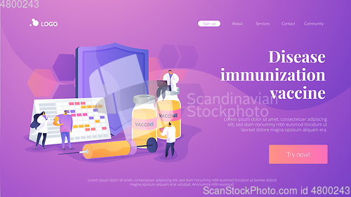 Image of Vaccination program landing page concept