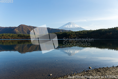 Image of Lake saiko with Fuji Mountain