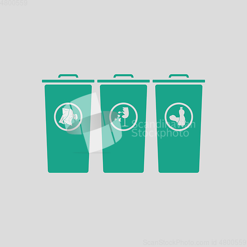 Image of Garbage containers with separated trash icon