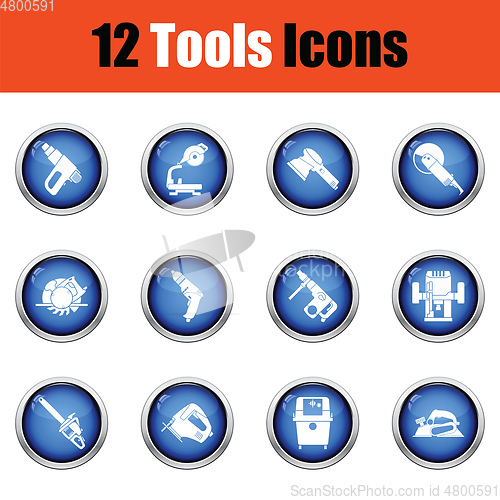 Image of Tools icon set. 