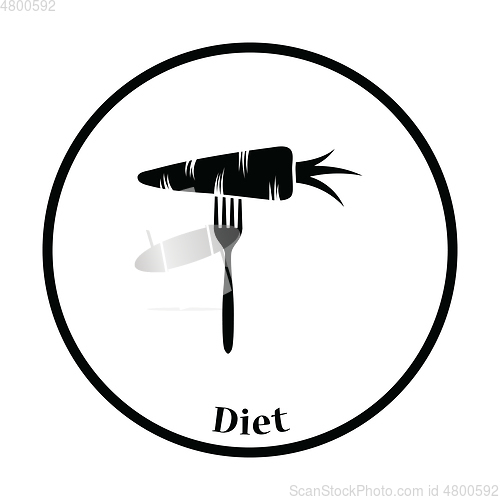 Image of Icon of Diet carrot on fork 