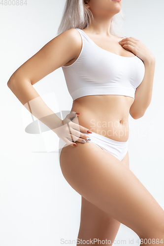 Image of Beautiful female body, concept of bodycare and lifting