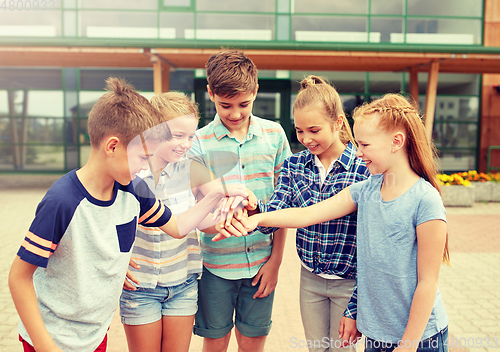 Image of group of happy elementary school students