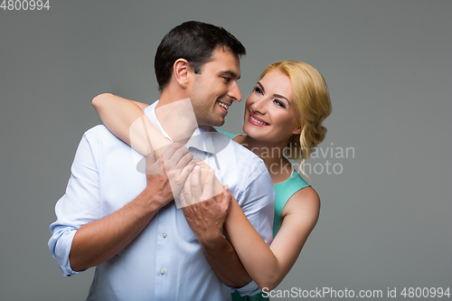 Image of Beautiful happy couple hugging