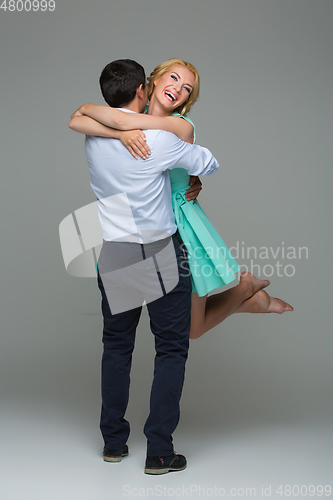 Image of Beautiful happy couple hugging