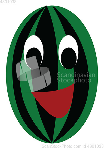 Image of Excited watermelon vector or color illustration