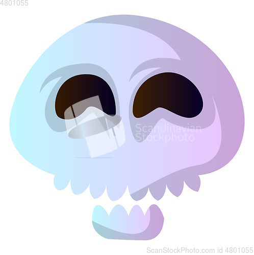 Image of Simple cartoon white skull vector illustartion on white backgrou