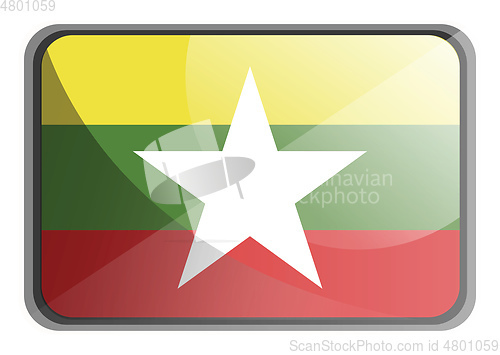 Image of Vector illustration of Myanmar flag on white background.