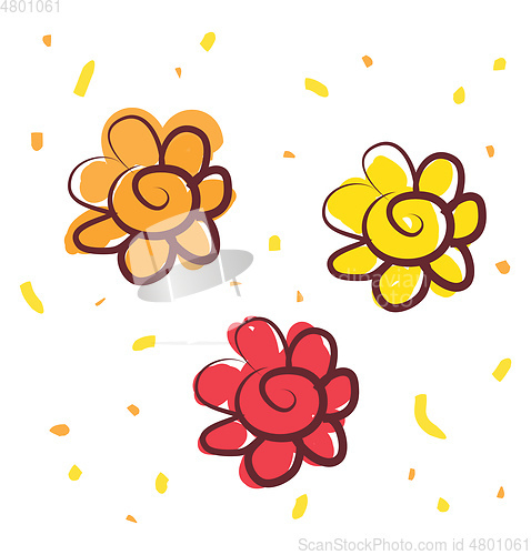 Image of A yellow flower vector or color illustration
