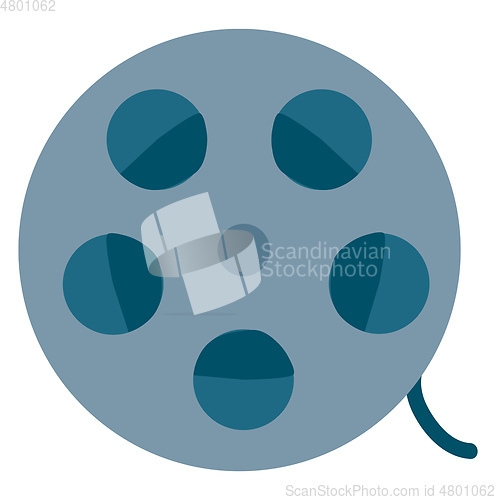 Image of Blue-colored film reel vector or color illustration