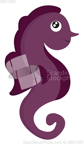 Image of Clipart of a cute little purple-colored sea horse vector or colo