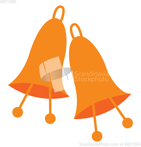 Image of Ringling bell with two clapper vector or color illustration