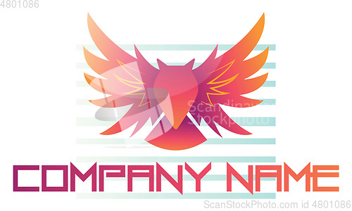 Image of Red owl as a company logo on white background vector illustratio
