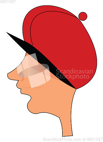 Image of Cartoon picture of a man\'s head set on isolated white background