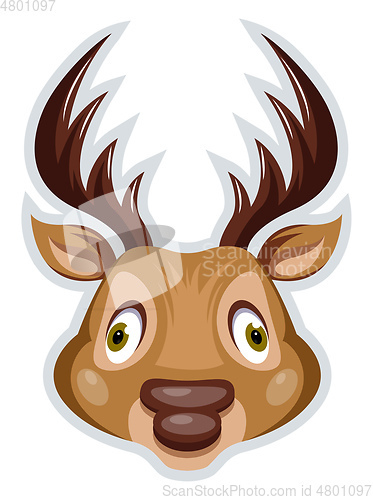 Image of Deer Face, vector color illustration.