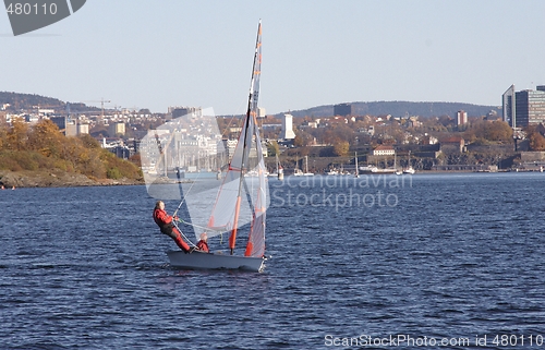 Image of Sailboat at the fjord