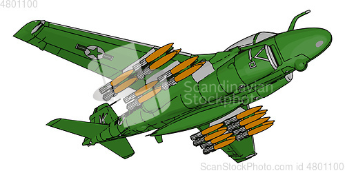 Image of A fighter plane vector or color illustration