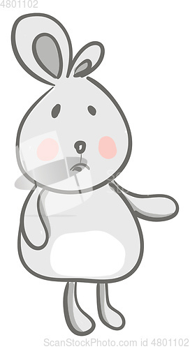 Image of A cute cartoon grey hare with two different size ears vector col