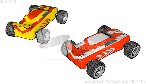 Image of Little plastic car vector or color illustration