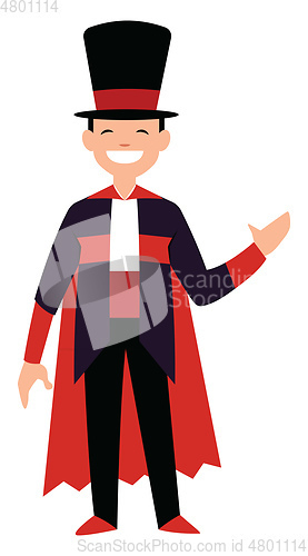 Image of Happy magician character vector illustration on a white backgrou
