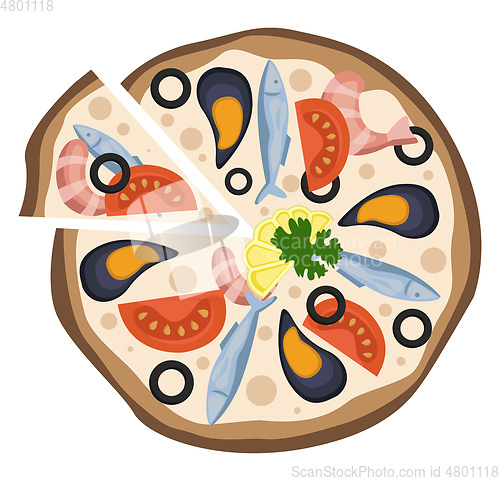 Image of Seafood pizza Print