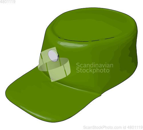 Image of 3D vector illustration on white background  of a green military 