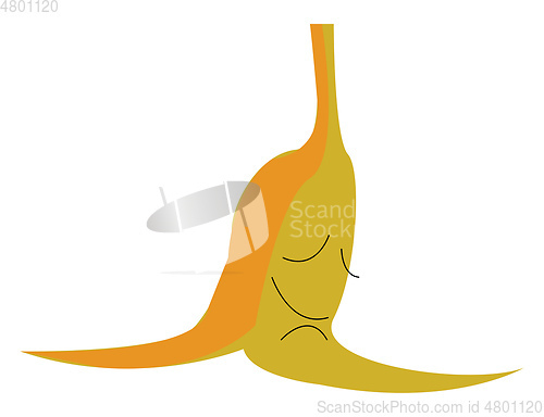 Image of sleepy banana vector or color illustration
