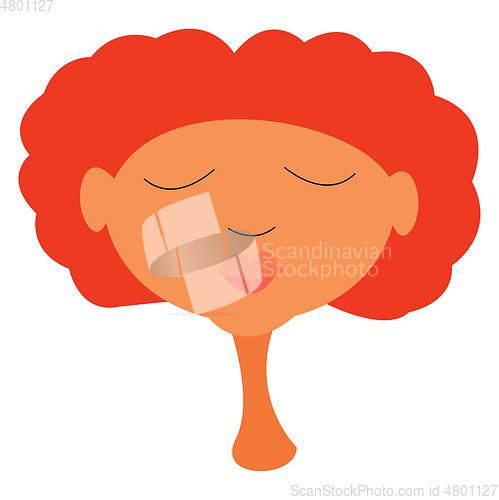 Image of Girl with orange curly hair vector or color illustration