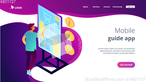 Image of Digital guide isometric 3D landing page.