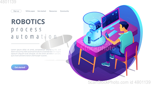 Image of Robotics programming isometric3D landing page.