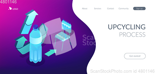 Image of Upcycling process isometric 3D landing page.
