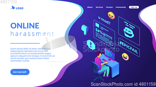 Image of Internet shaming isometric 3D landing page.