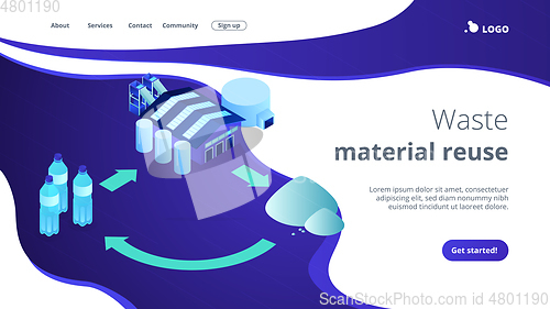 Image of Mechanical recycling isometric 3D landing page.