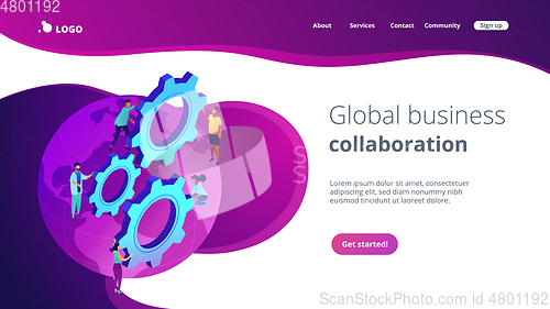 Image of International business isometric 3D landing page.