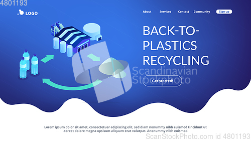 Image of Mechanical recycling isometric 3D landing page.