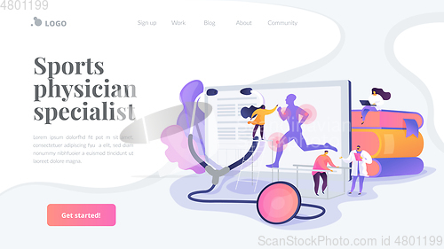 Image of Sport medicine landing page concept