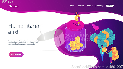 Image of Donation isometric 3D landing page.