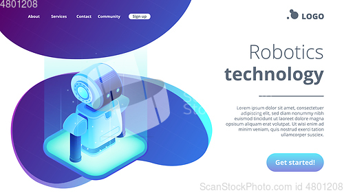 Image of Robotics technology isometric3D landing page.