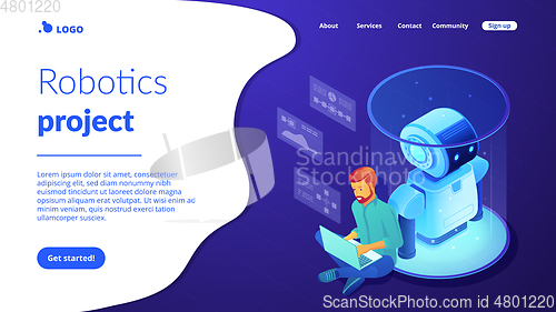 Image of Robot software isometric3D landing page.