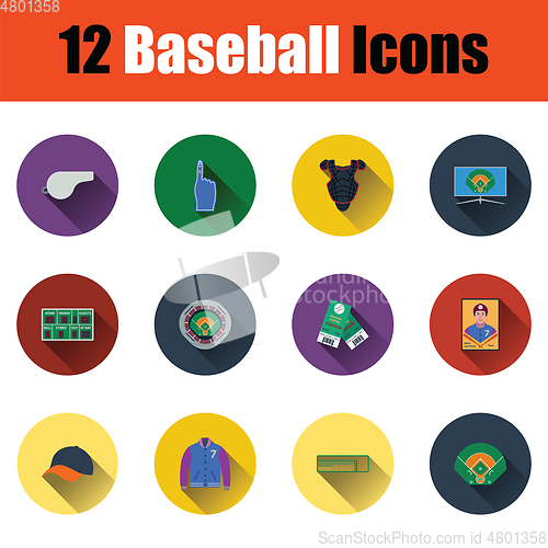 Image of Baseball icon set