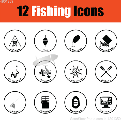 Image of Fishing icon set