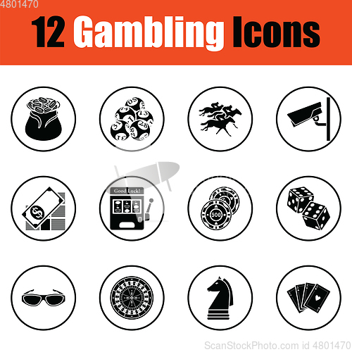 Image of Gambling icon set