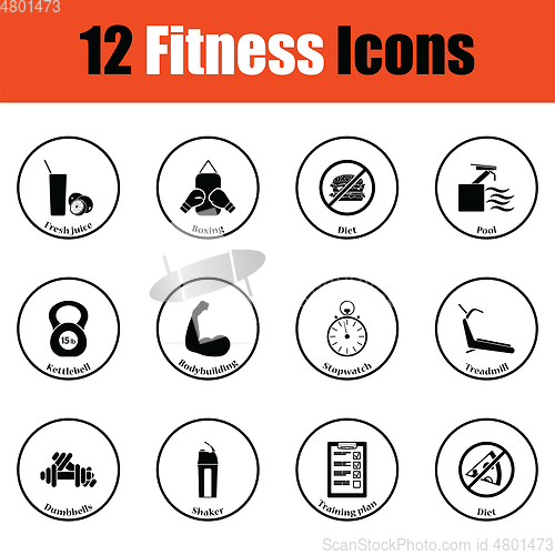 Image of Fitness icon set