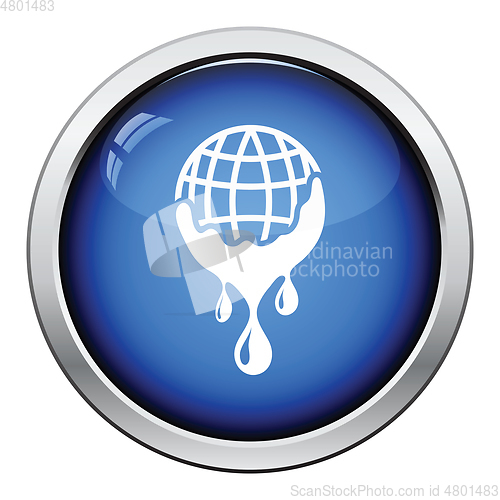 Image of Planet flowing down water icon