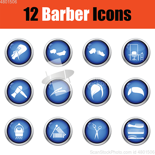 Image of Barber icon set. 