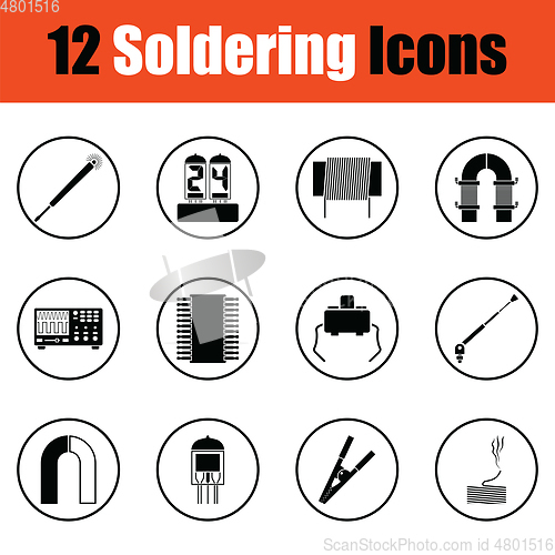 Image of Set of soldering  icons