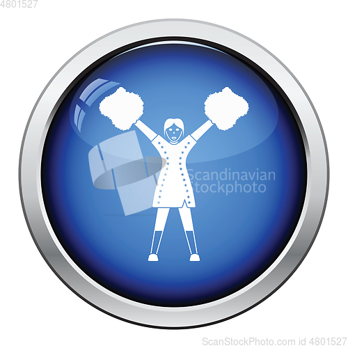 Image of American football cheerleader girl icon