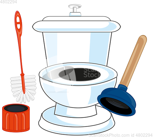 Image of Bowl and tools for cleaning the litterring