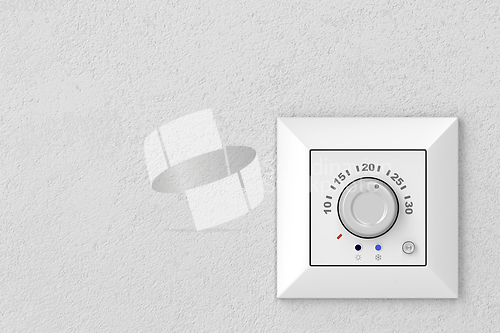 Image of Thermostat on a gray wall